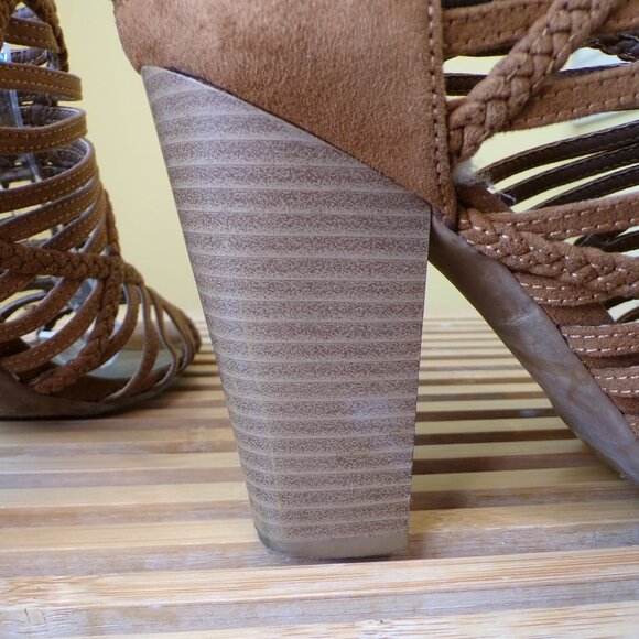 G by Guess Heels Leather Strappy Open Toe Shoes Women’s Size 9.5M - Picture 6 of 14